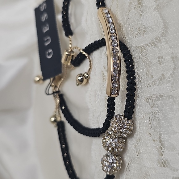 GUESS Black and Gold Women's Bracelet Set Of 2 - Picture 3 of 3